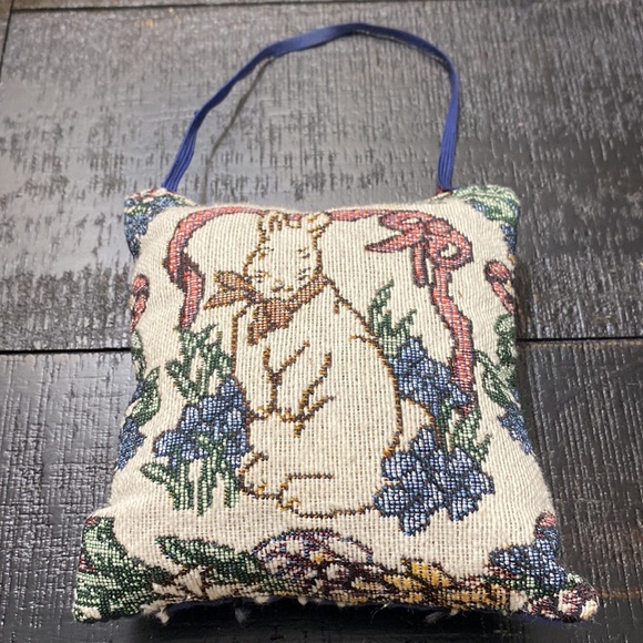Vintage Tapestry Bunny Door Hanging Pillow! - Picture 2 of 5